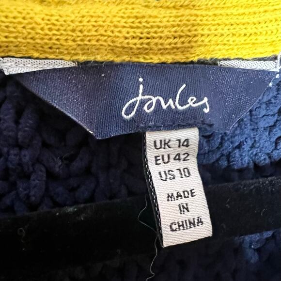 Joules navy white stripe pull over round neck sweater very soft Size 10 - Picture 4 of 6